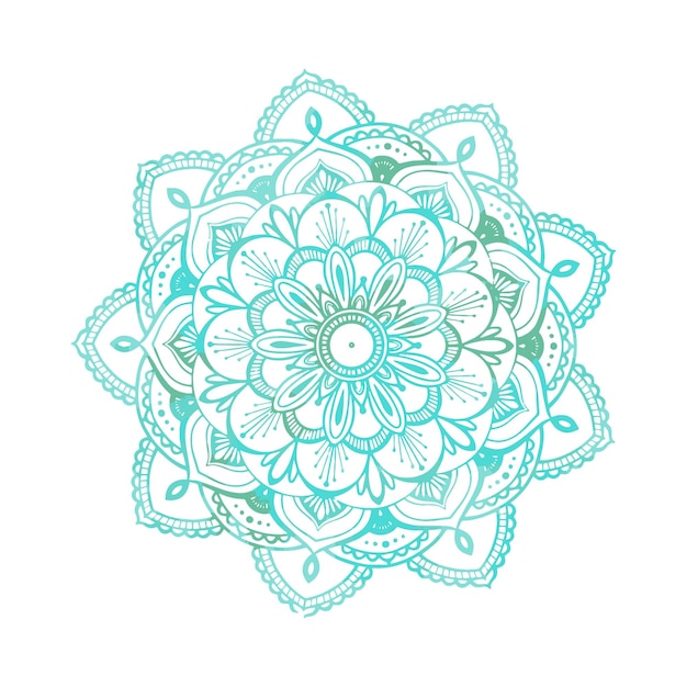 Fondo de mandala moderno con estilo colorido sobre fondo blanco