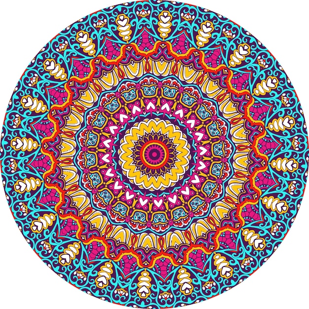 Fondo de mandala multicolor. Página del libro para colorear