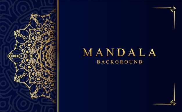 Fondo de mandala ornamental dorado de lujo Hermoso diseño de mandala con patrón arabesco