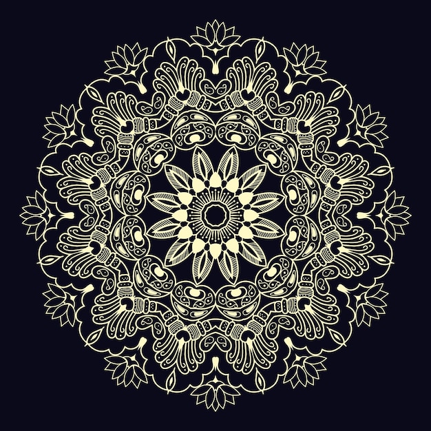 Fondo de mandala ornamental floral dorado de lujo
