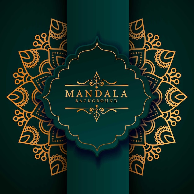Fondo de mandala ornamental de lujo en color dorado