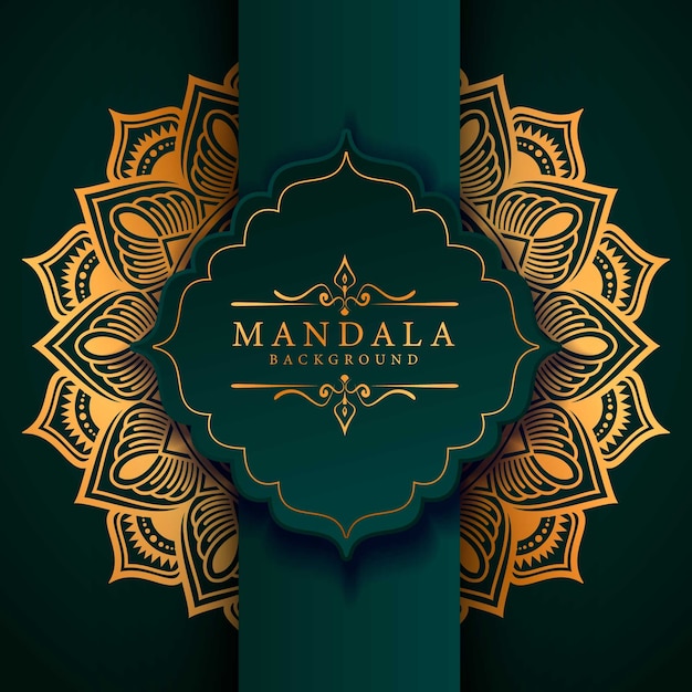 Fondo de mandala ornamental de lujo en color dorado