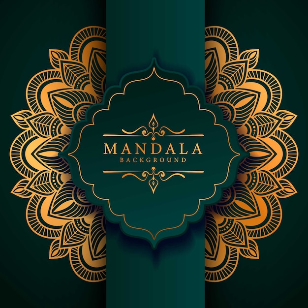 Fondo de mandala ornamental de lujo en color dorado