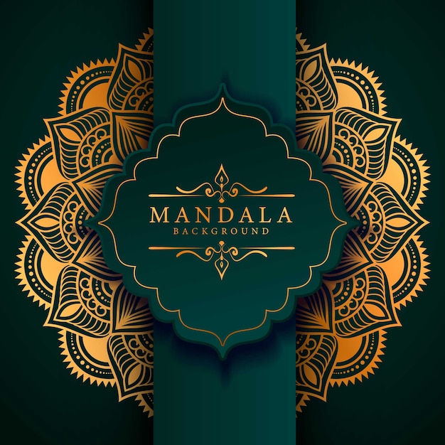 Fondo de mandala ornamental de lujo en color dorado