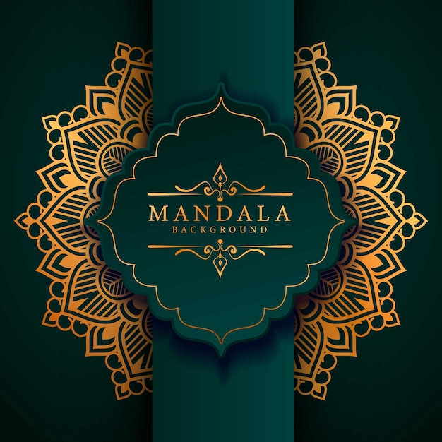 Fondo de mandala ornamental de lujo en color dorado