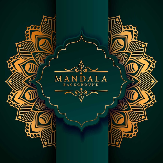 Fondo de mandala ornamental de lujo en color dorado
