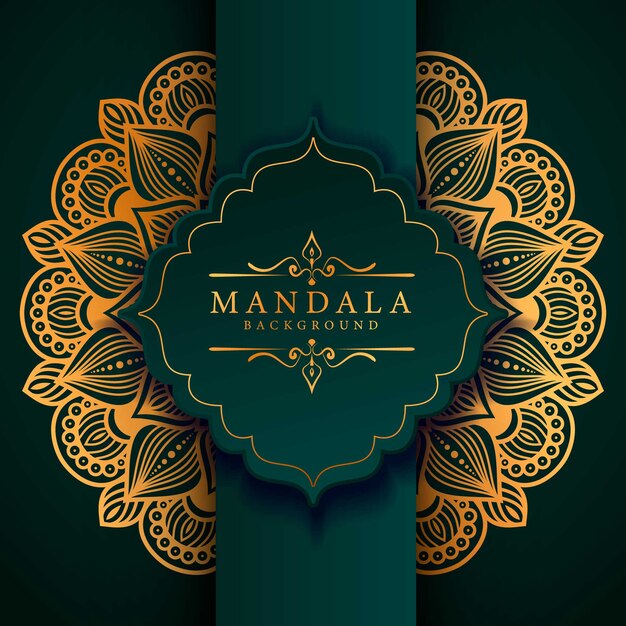 Fondo de mandala ornamental de lujo en color dorado