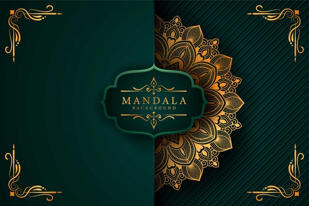 Fondo de mandala ornamental de lujo en color dorado