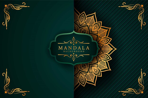 Fondo de mandala ornamental de lujo en color dorado