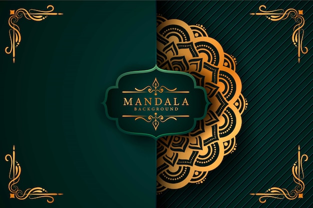 Fondo de mandala ornamental de lujo en color dorado