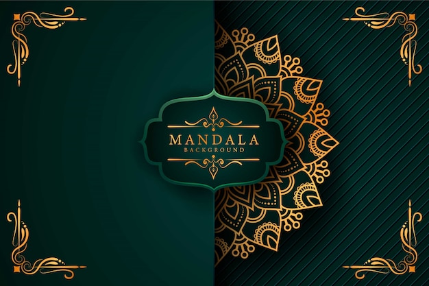 Fondo de mandala ornamental de lujo en color dorado