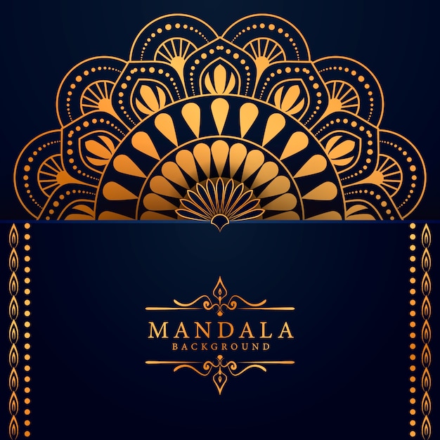 Fondo de mandala ornamental de lujo en color dorado