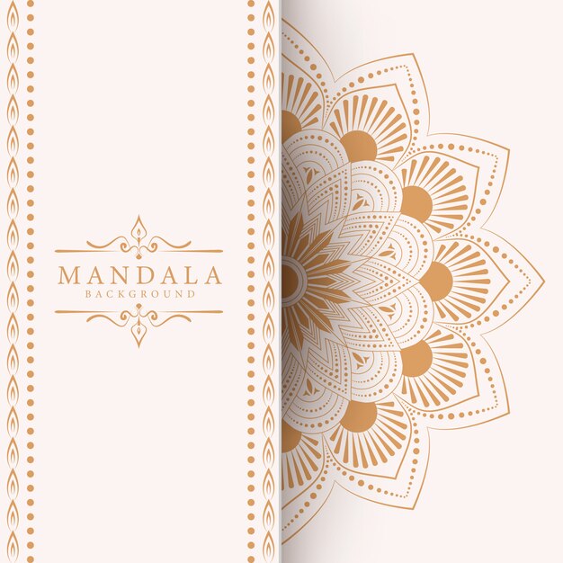 Fondo de mandala ornamental de lujo en color dorado