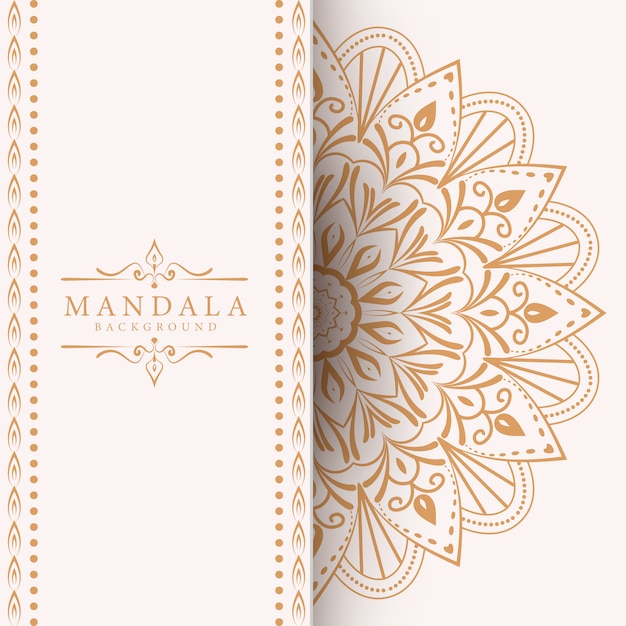 Fondo de mandala ornamental de lujo en color dorado