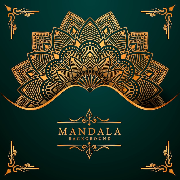 Fondo de mandala ornamental de lujo en color dorado