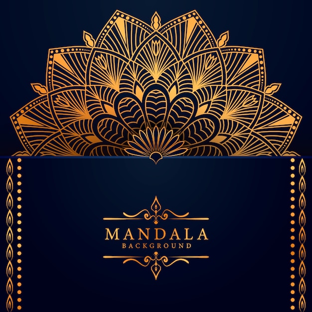 Fondo de mandala ornamental de lujo en color dorado