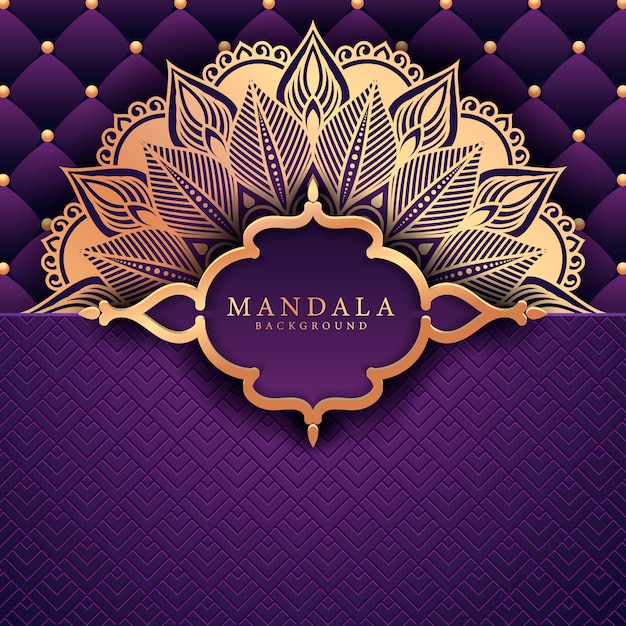 Fondo de mandala ornamental de lujo en color dorado