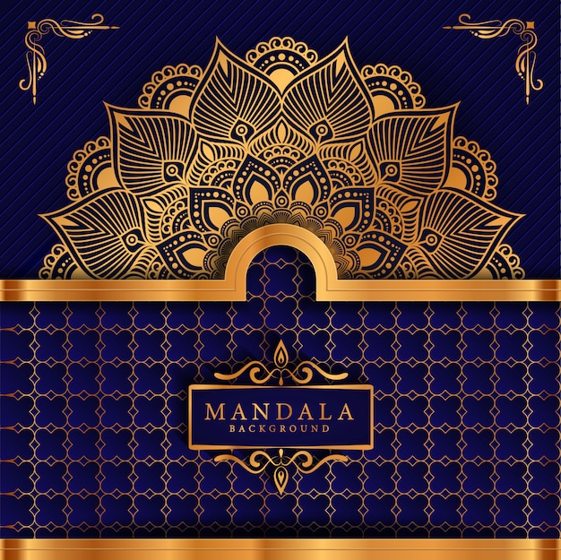 Fondo de mandala ornamental de lujo en color dorado