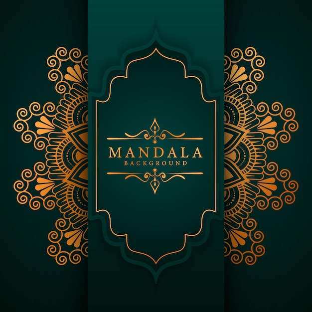 Fondo de mandala ornamental de lujo en color dorado