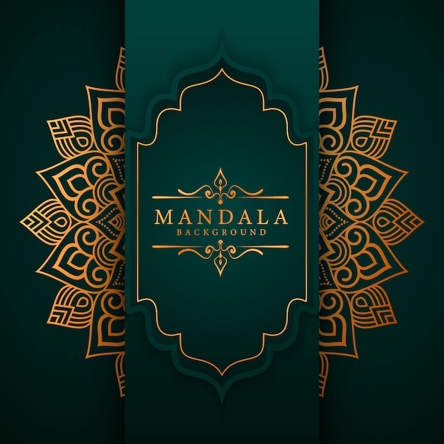 Fondo de mandala ornamental de lujo en color dorado