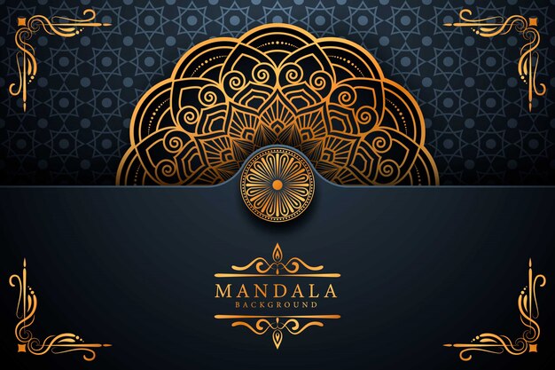 Fondo de mandala ornamental de lujo en color dorado