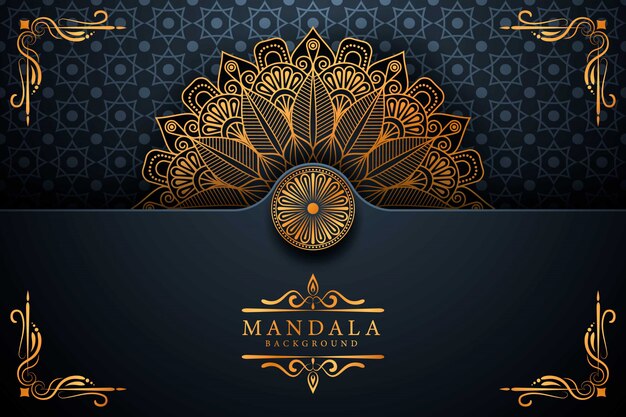 Fondo de mandala ornamental de lujo en color dorado