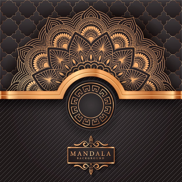 Fondo de mandala ornamental de lujo en color dorado