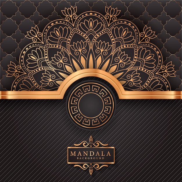 Fondo de mandala ornamental de lujo en color dorado