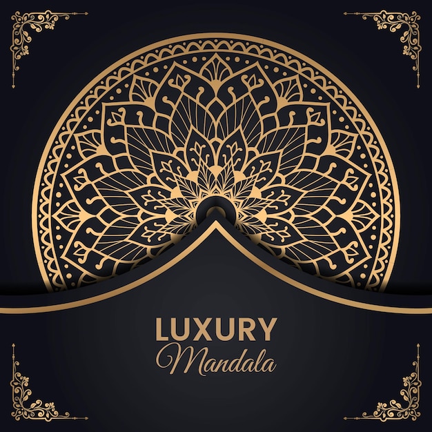 Fondo de mandala ornamental de lujo con decoración dorada