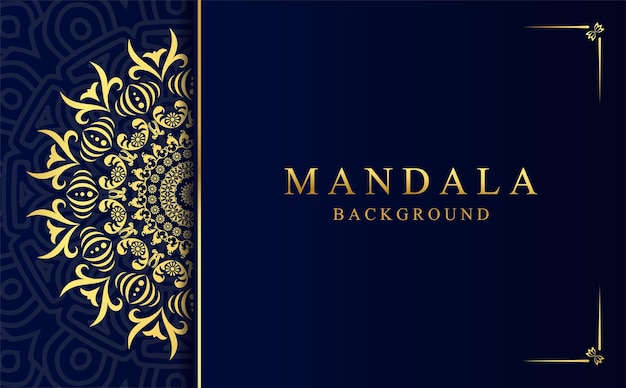Fondo de mandala ornamental de lujo con patrón de arabesco dorado en estilo árabe