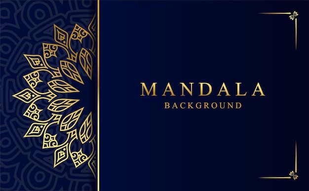 Fondo de mandala ornamental de lujo con patrón de arabesco dorado en estilo árabe