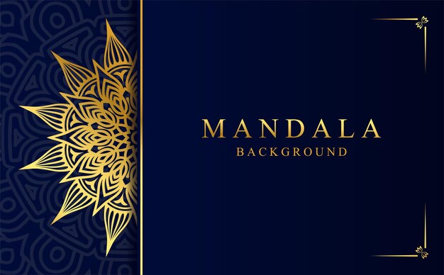 Fondo de mandala ornamental de lujo con patrón de arabesco dorado en estilo árabe