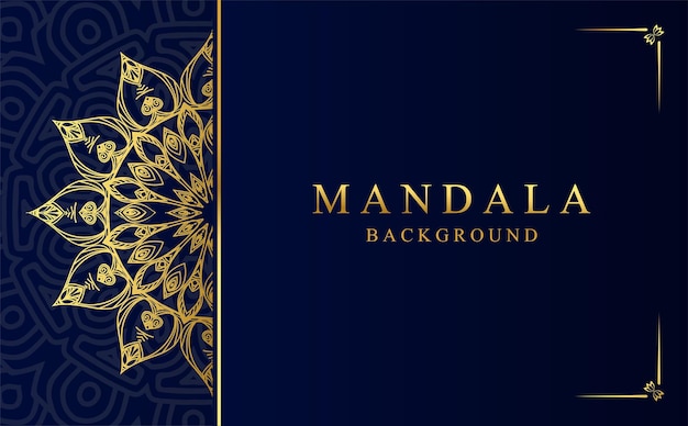 Fondo de mandala ornamental de lujo con patrón de arabesco dorado en estilo árabe
