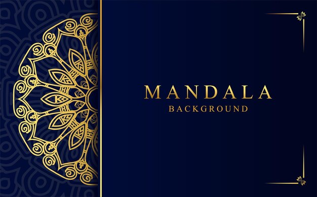 Fondo de mandala ornamental de lujo con patrón de arabesco dorado en estilo árabe