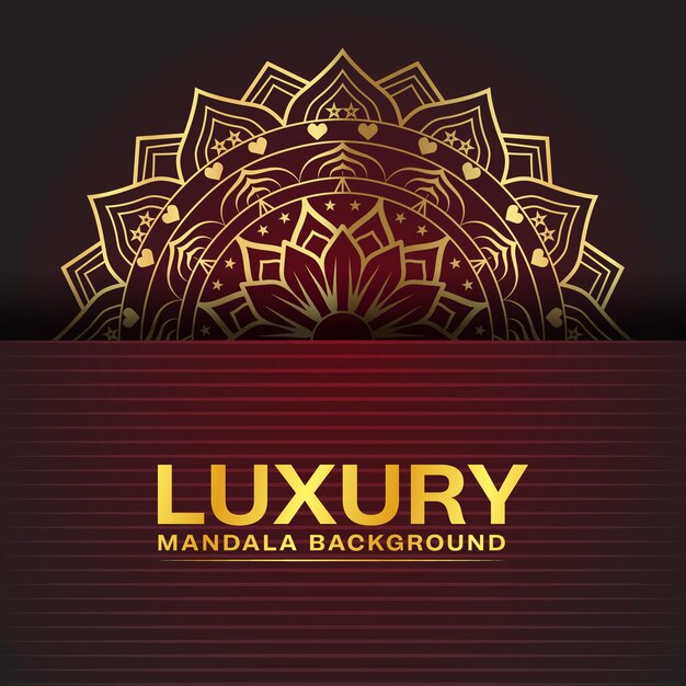 Fondo de mandala ornamental de lujo con vector premium de arabesco dorado