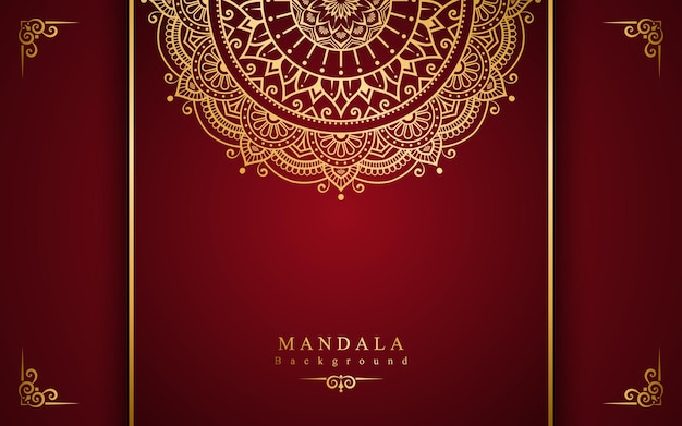 Vector fondo de mandala de oro real para el año nuevo chino en estilo de tarjeta de invitación de boda