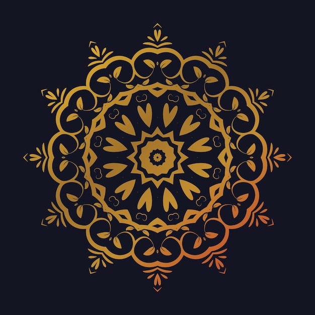 Fondo de mandala con patrón arabesco dorado estilo árabe islámico oriental