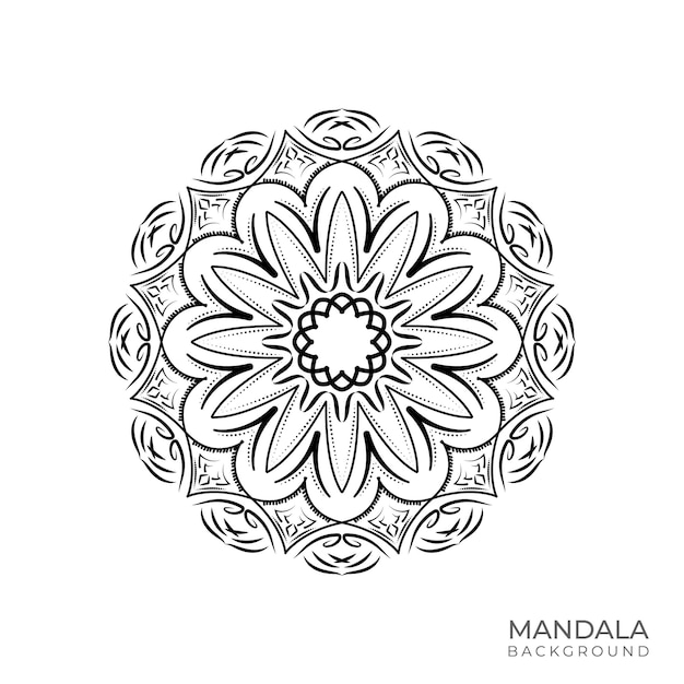Fondo de mandala con un patrón en blanco y negro.