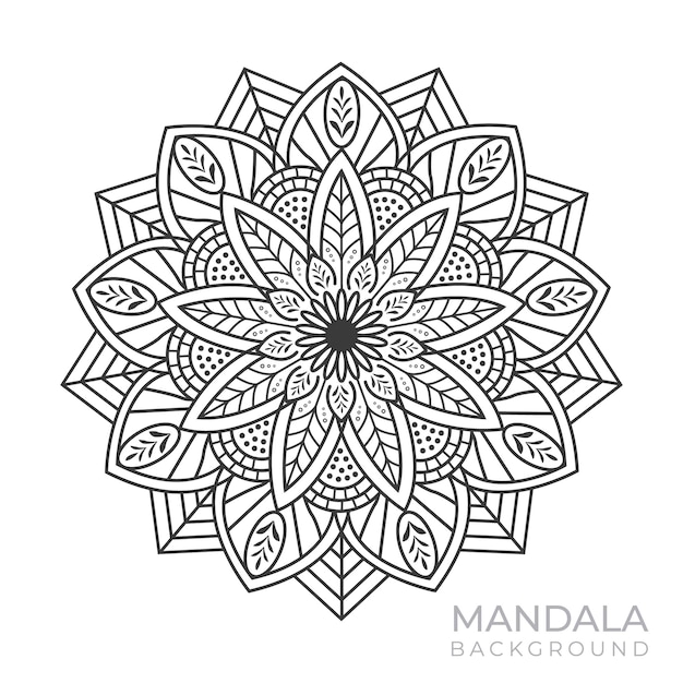 Vector fondo de mandala con un patrón negro.