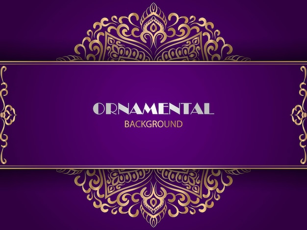 Fondo de mandala único y lujoso en color dorado para invitación y otros trabajos.