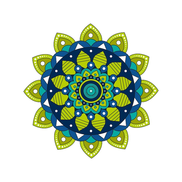 Fondo de mandala verde y azul