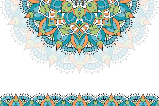 Fondo de mandala vintage dibujado a mano