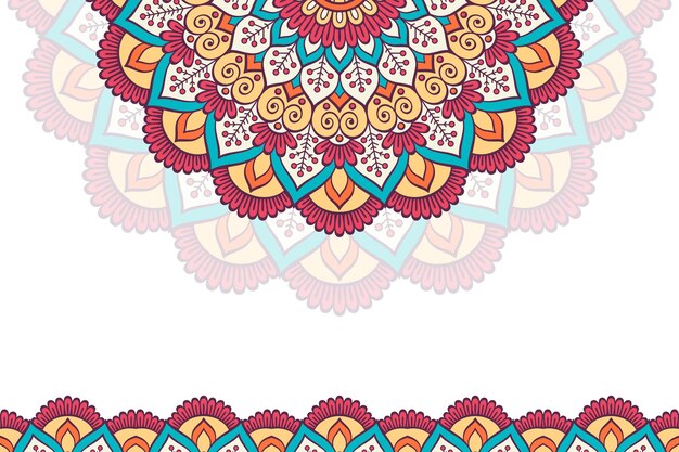 Fondo de mandala vintage dibujado a mano