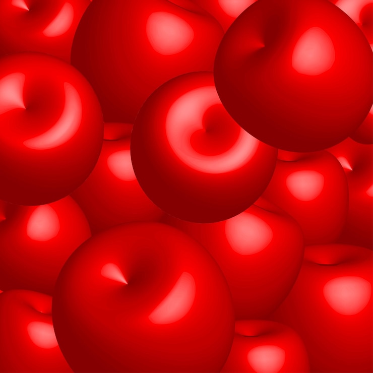 Vector el fondo de la manzana roja realista