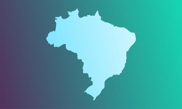 Fondo de mapa de brasil con degradado azul y verde