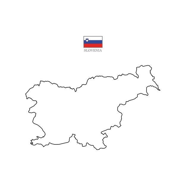 Fondo del mapa de Eslovenia con estados Mapa aislado sobre fondo blanco con bandera Ilustración vectorial