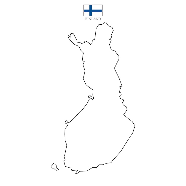 Vector fondo del mapa de finlandia mapa de finlandia aislado sobre fondo blanco con bandera mapa de ilustración vectorial