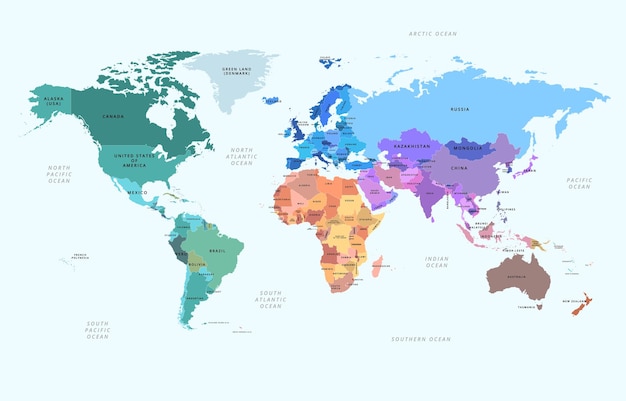 Fondo del mapa mundial del nombre del país