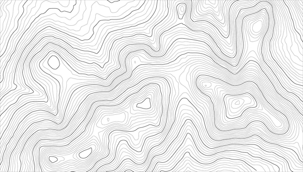 Fondo del mapa topográfico Mapa de Topo con elevación Línea geográfica relieve de montaña