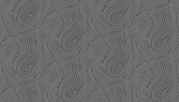 Fondo de mapa topográfico vectorial sin costuras blanco en línea oscura Mapa de topografía patrón sin costura Sendero de montaña sobre terreno Rejilla geográfica de fondo de contorno